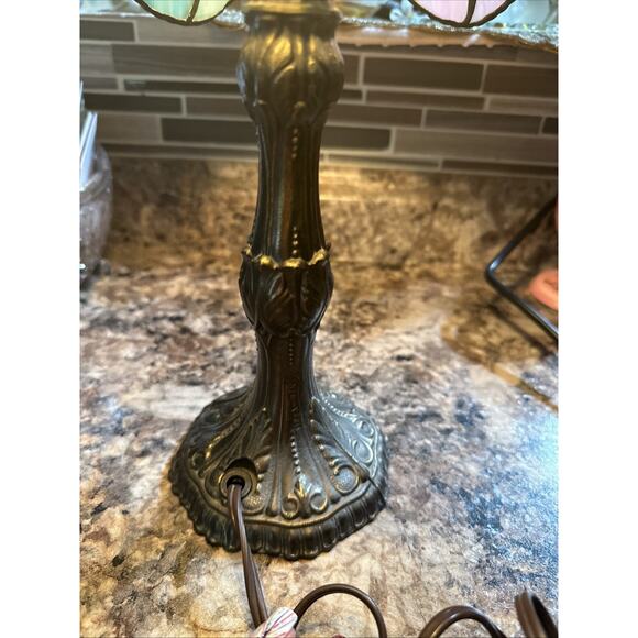 Vintage Tulip Heyco 31194 Glass Single Light Ascent Table Lamp Tiffany Style - Picture 6 of 12